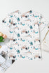 Beige Western Cactus Print Crew Neck Short Sleeve Top